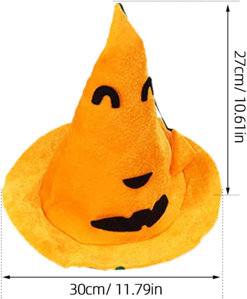 4pcs Halloween Season Cosplay Pumpkin Hat Cloth Yellow Party Accessory image 2