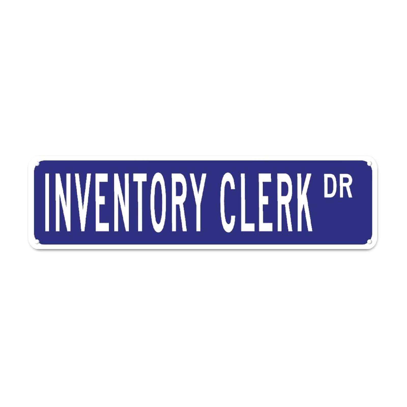 Inventory Clerk DR Retro Tin Signs Aluminum Metal Plaque Porch Decor Home Kitchen Bathroom Club Wall Yard Coffee Funny Decor 4x16 Inch