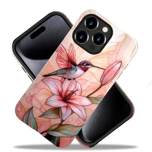 Coque iPhone 16 compatible protection complète en TPU souple rose oiseau fleuri - 2