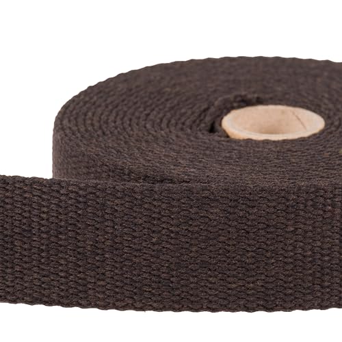 Shelver Heavy Duty Cotton Webbing Strap, 1 or 1.5 Inches and Colours, 5m (Brown, 38mm), 38mm / 5 Metres - Image 2