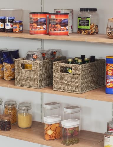 Storageworks SEAGRASS Baskets For Organizing, Wicker Baskets With Built-In Handles, Storage Basket, Seagrass Baskets thumb #5