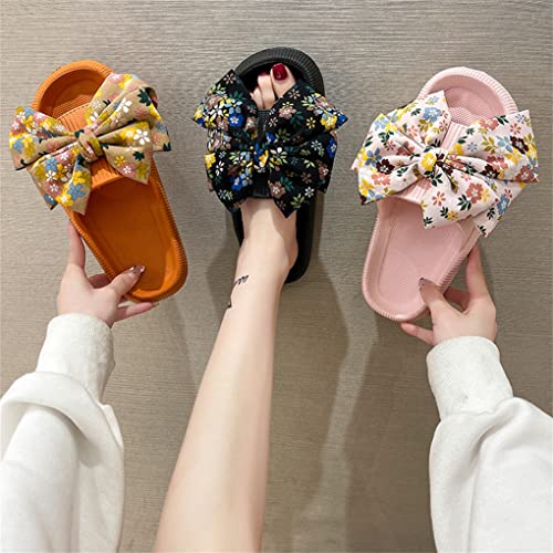 cute big bow sandals and slippers women's summer outdoor wear tide all-match word slippers non-slip thick-soled beach shoes2