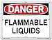 Vestil SI-D-19-B-AL-040 FLAMMABLE LIQUIDS Danger Sign, Aluminum, 0.040" Overall Size, 12.5" W x 9.5" H