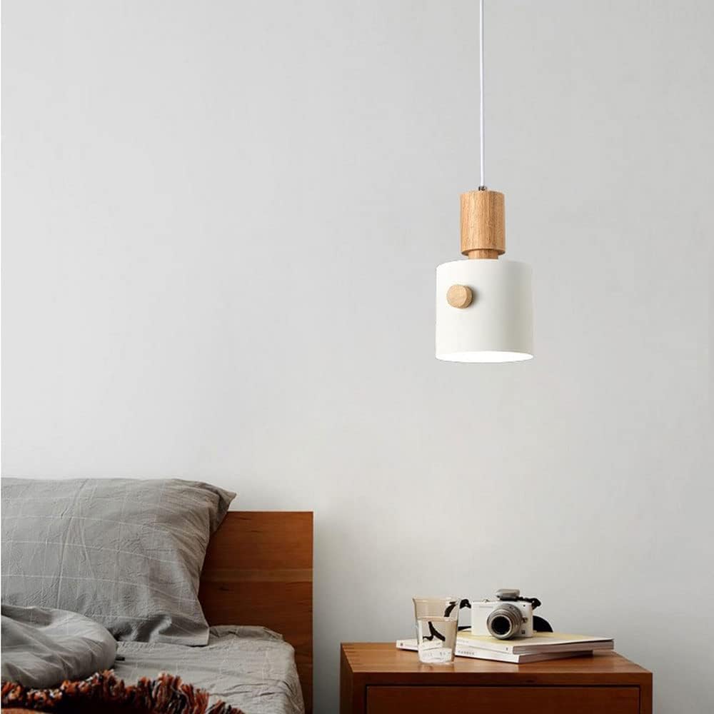 Modern Minimalist Color Metal Shade Pendant Lamp for Porch Lamp in Wood Finish Ceiling Chandelier Light for Kitchen Island Hanging Light for Hallway Lamp 13 Cm