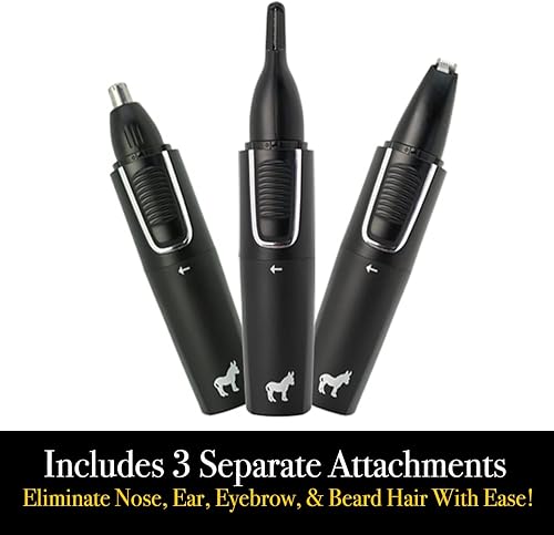 Miniatura 3 de Pete & Pedro Recortadora de vello de nariz y oreja tiene 3 accesorios para recortar la narizoreja, cejas y detalles de vello facial, para hombres y