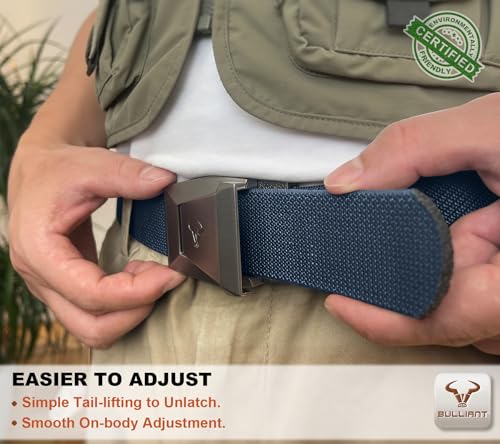Image of BULLIANT Men Tractical Belt,Stretch Western Rigger Web Belt For Cowboy Military Heavy Duty Hiking Hunting 1.5 inch-Cut For Fit