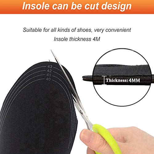 Nuonove Heated Insoles Sole Warmer Foot Warmer Heat Sole Shoe Heating Thermal Insoles with USB Rechargeable Size 41/46 Black - Image 6