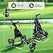 Tedycatt 360 Golf Push Cart: Lightweight Folding Swivel 3 Wheels Golf Caddy with Foot Brake, Cooler Bag, Drink& Umbrella Holder, Black Frame Gray Wheels