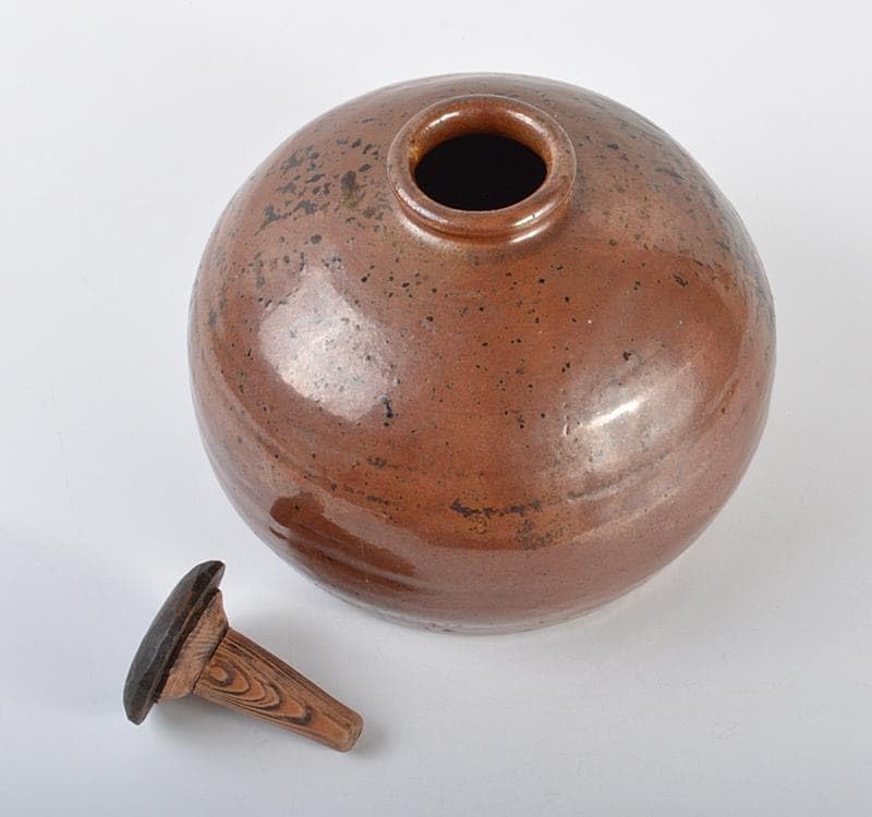 瀬戸焼　古瀬戸　鉄釉　舟徳利　壷　N　R4451C 瀬戸焼 古瀬戸 鉄釉 舟徳利 壷 N R4451C 渡邊美術店 - 古瀬戸