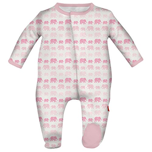 Magnificent Baby Baby Infant Magnetic Footie, Dancing Elephants Pink, 0-3M