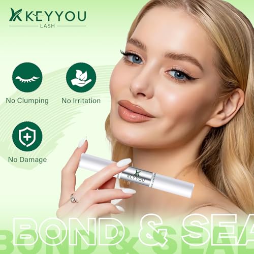 Image of KEYYOU 10ML Black Lash Bond & Seal Cluster Lash Glue for DIY Extensions