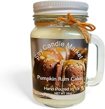 Soy Scented Candles | Handmade & Highly Aromatic Candles Burns Upto 85 Hours in Glass Jar - Perfect for Home Decor, Wedding, Birthday, Dinner (Pumpkin Rum Cake, 16 oz)