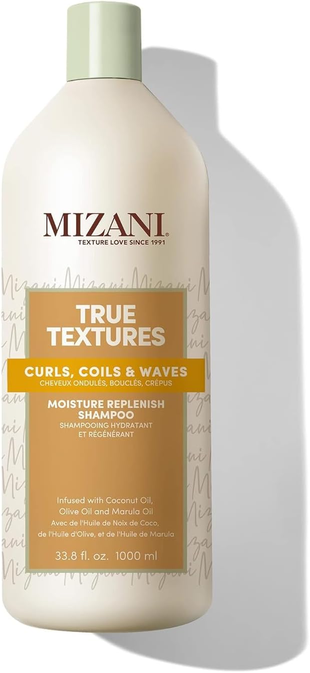 True Textures Moisture Replenish Shampoo For Curly Hair - Smooths & Hydrates With Coconut Oil, Sulfate & Paraben-Free