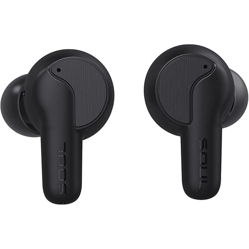SOUL New SYNC ANC Wireless Earbuds - Active Noise Cancelling Bluetooth Headphones with Water-Resistance, 25 Hours Playtime and Audio Transparency Mode for Safe Listening (Black)
