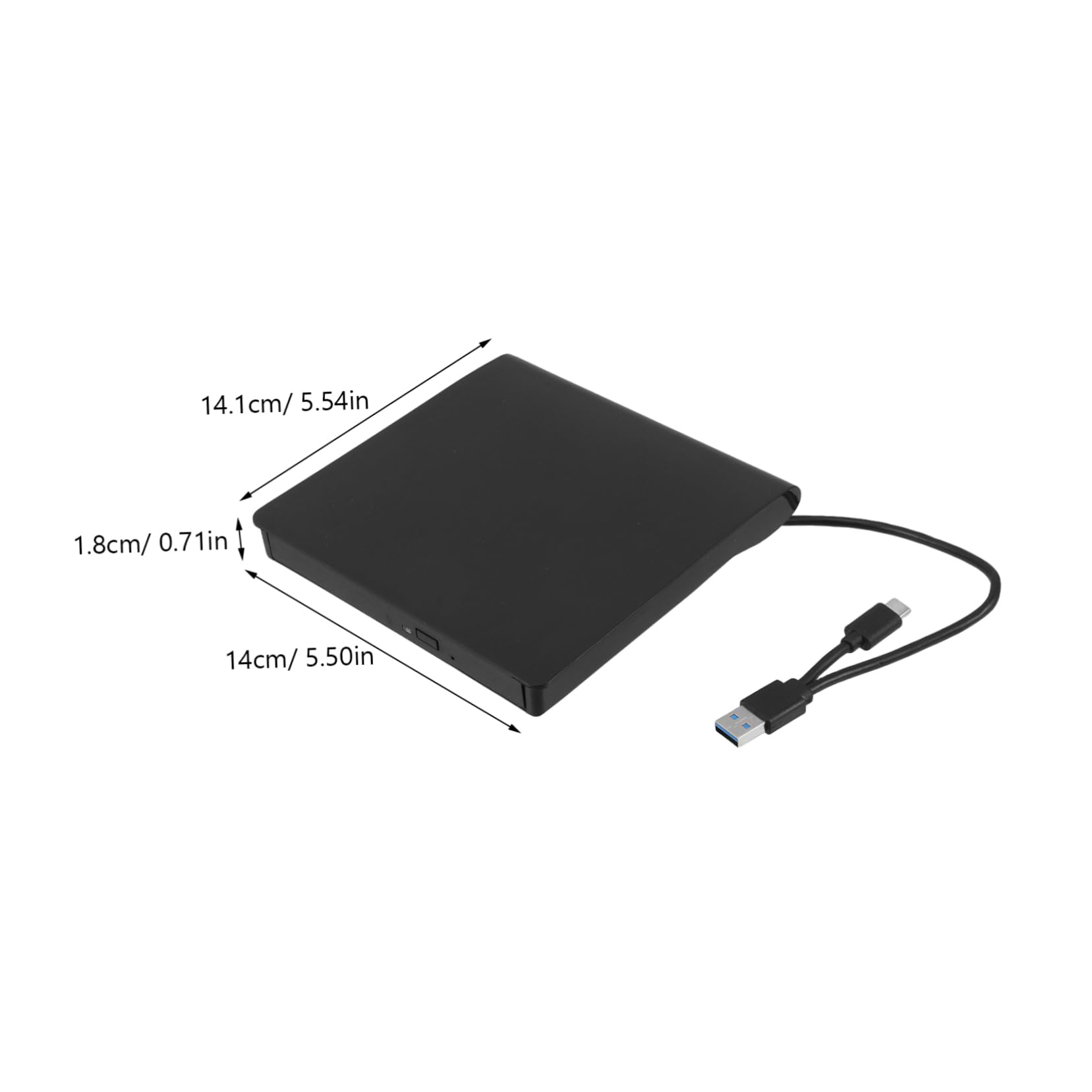 POPETPOP Masterizzatore Dvd Esterno USB Type-c per Desktop e Tablet Nero | Lettura CD e Dvd, Trasferimento Dati Veloce, Plug And Play, Struttura in Plastica e Metallo