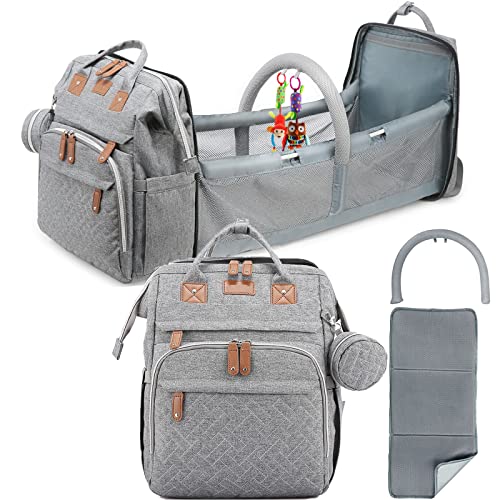 Image of REPIG Diaper Bag Backpack, Multifunction Baby Diaper Backpack with Changing pad & Stroller Straps & Pacifier Case, Waterproof Travel Nappy Bags, Newborn Baby Essential, Large, Grey