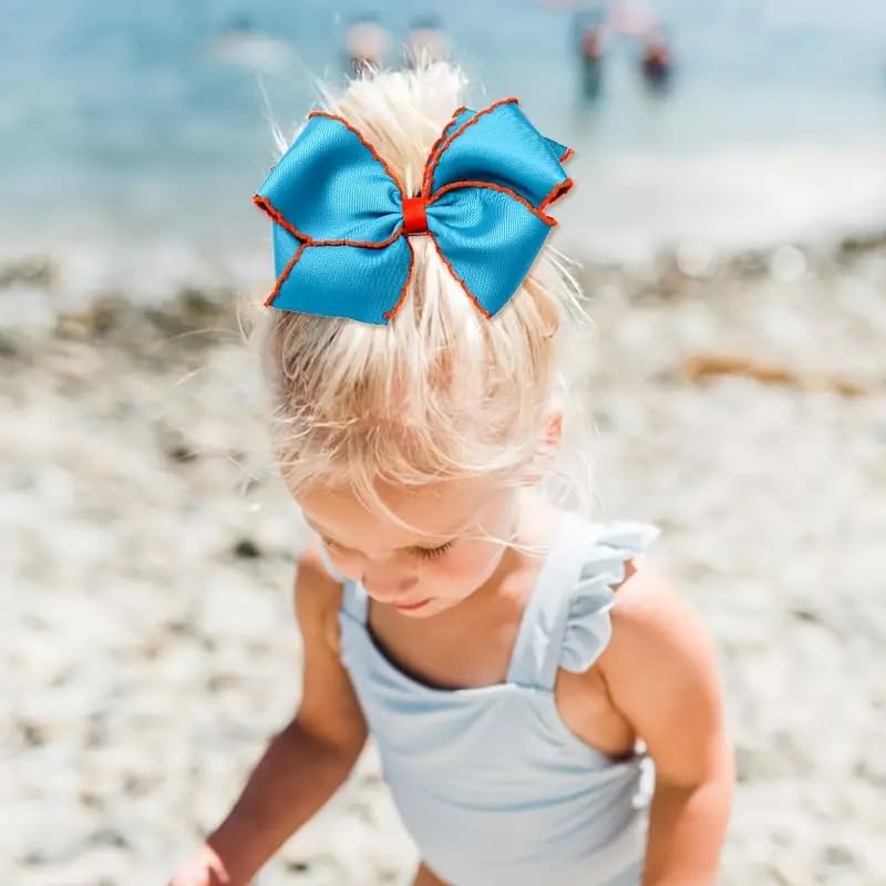 12PCS 5 Inch Hair Bows for Girls Alligator Clips Grosgrain Ribbon Unicorn Rainbow Big Bows Clips Hair Barrettes Accessories for Little Girls Kids Toddlers Teens - Image 7