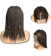 PIB 12” Single Full Lace Braid Wig – Micro Box Braid Braided Wig, Knotless Braided Wigs for Black...