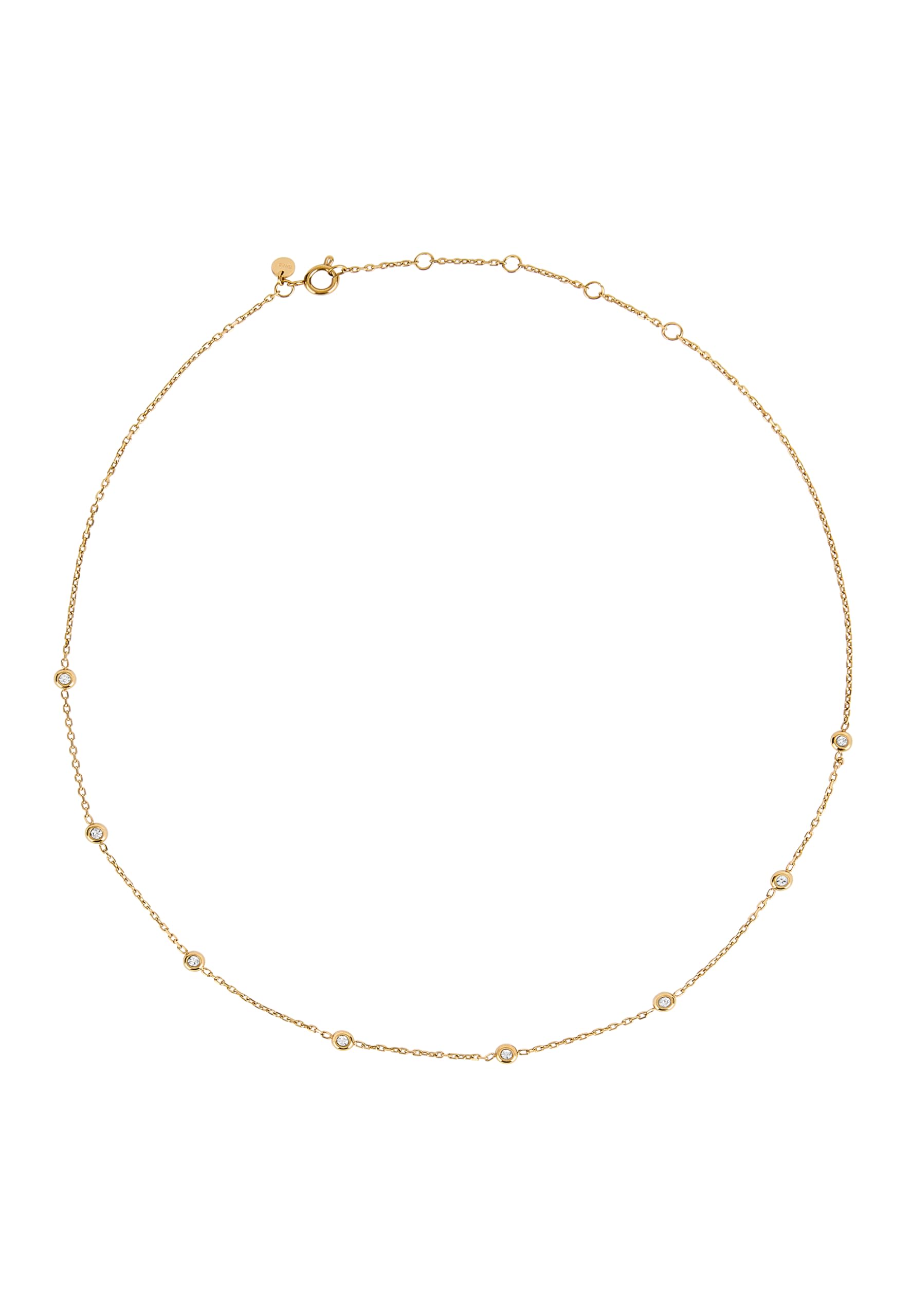 Breil, Collezione Moonlight, Collana Donna in Acciaio IP Gold Lucido, con 8 Inserti in Cristallo, Chiusura Regolabile, Lunghezza fino a 45 cm, Idea Regalo Donna