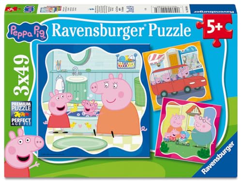 Ravensburger - Puzzle 3x49 pièces - La Famille d'abord ! - Peppa Pig