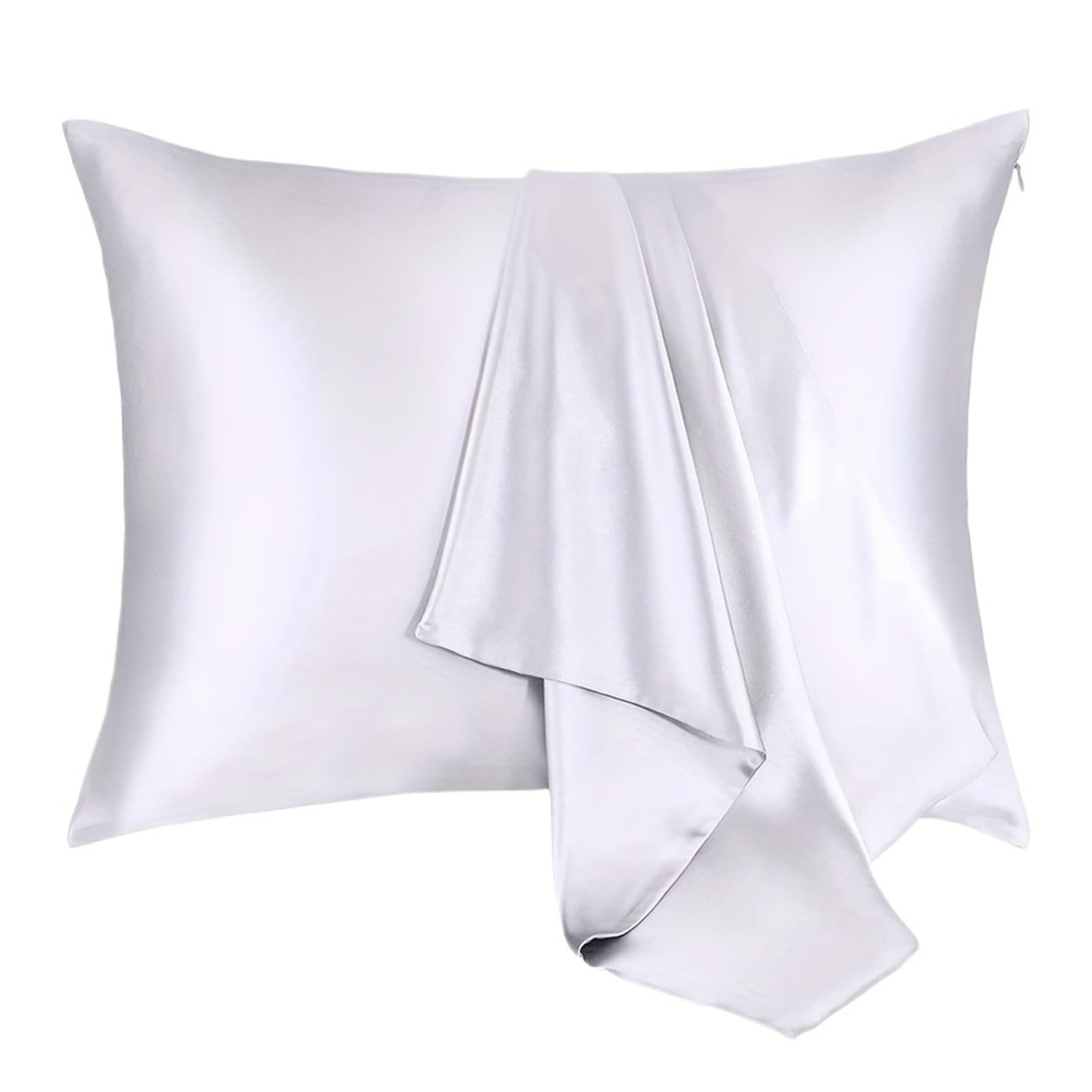 Silk Pillowcase Silky Satin Pillowcase Count For Hair And Skin Breathable Both Sides Satins(WHITE)