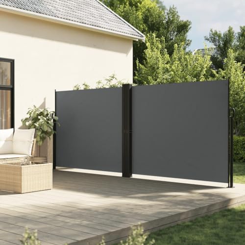 Auvent latéral rétractable anthracite 180x1200 cm aux finitions soignées