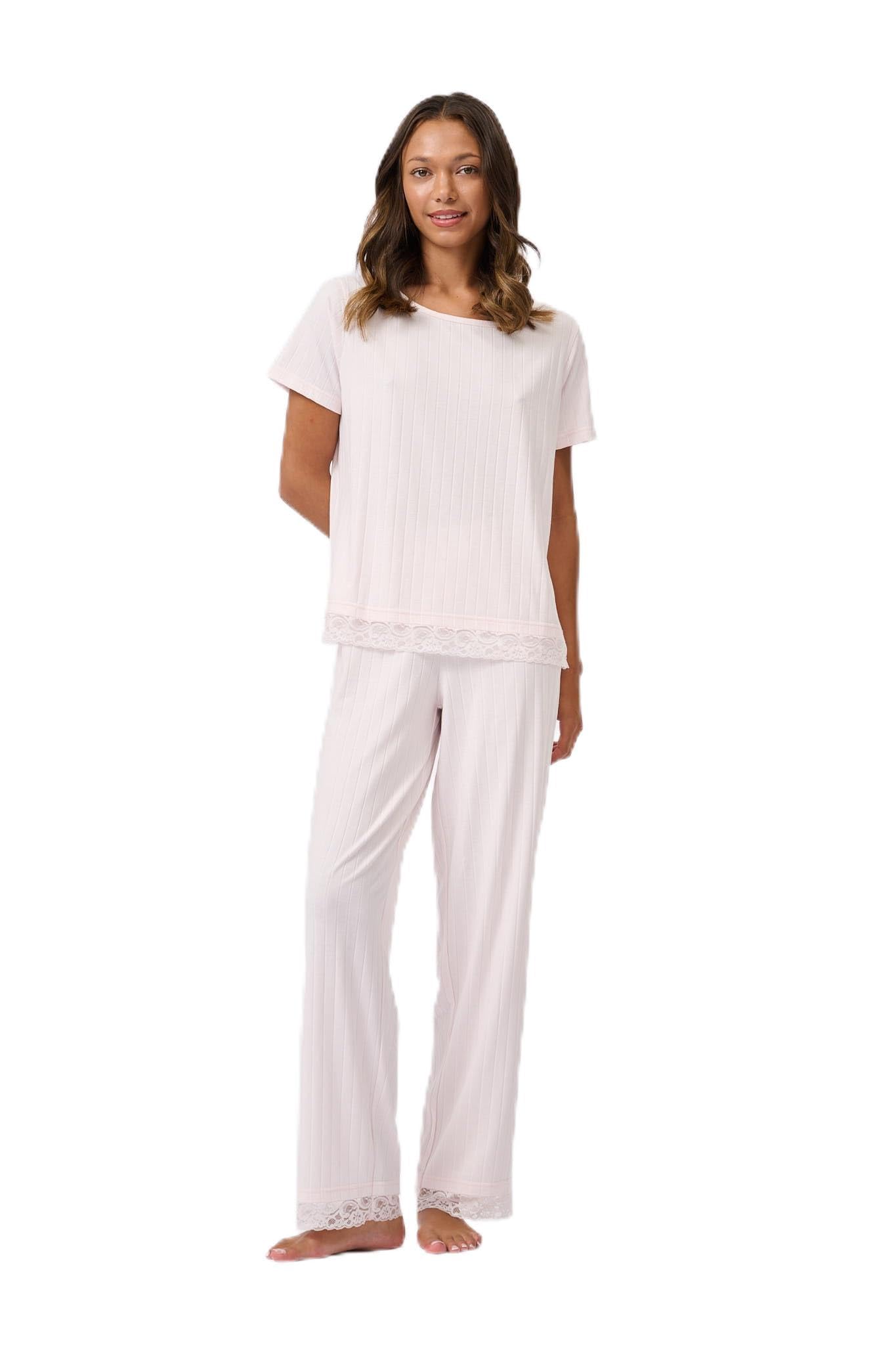 Debenhams Women's Violet Betty Wide Leg Pyjama Set Rib Large