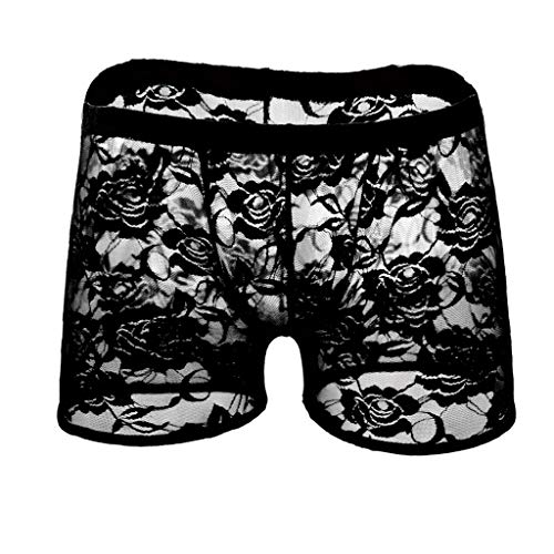 Transparent Lace Boxers Boxer Shorts Underwear for Sissy Boys