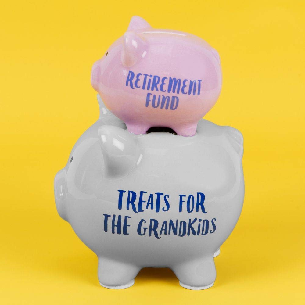 Widdop And Co Pink Widdop 'Pennies & Dreams' Double Piggy Bank - Retirement Fund