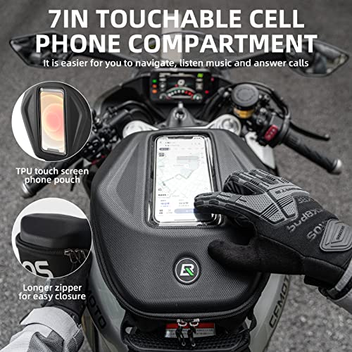 Rockbros Hard Shell Motorcycle Tank Bag Waterproof Saddle Motorcycle Bag Phone Pouch Universal Touch Screen Fit Cell Phone Under 7 Inch #TOP1