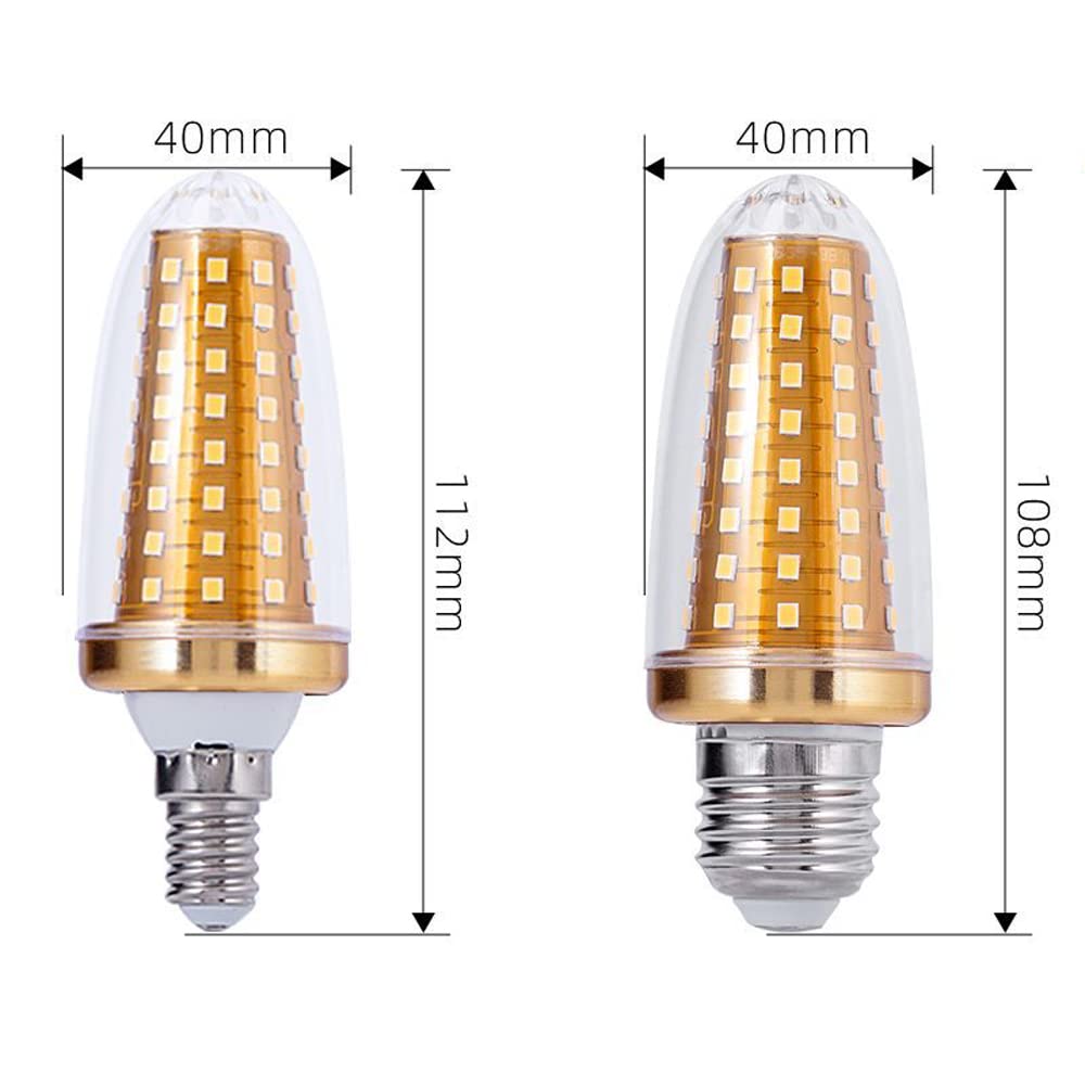 Lot de 10 Ampoules, Ampoule de maïs Pointue LED 18 W 1200 LM Non stroboscopique, Blanc Chaud, Blanc Froid, Gradation trichromatique E14/E27, Domestique/Commercial.