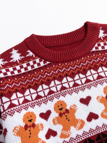 Image of Ugly Christmas Sweater for Women Funny Crewneck Knit Christmas Sweater for Family Pullover Long Sleeve Top