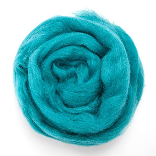 Image of Desert Breeze Distributing 100% Natural Merino Wool Roving - Premium Combed Top Merino Roving Wool - Tapestry, Spinning, Wet Felting & Needle Felting Supplies - 21.5 Micron - 1 oz, Color Seafoam Green