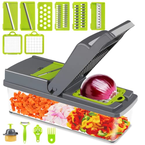 ZZWOOD Vegetable Chopper, 14in1 Vegetable Grater Onion Chopper Potato