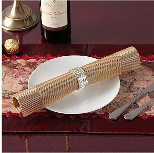 Image of Placemats Heat-Resistant PVC Placemat for Dining Table Woven Vinyl Stain Resistant Table Mats Easy to Clean. (5)