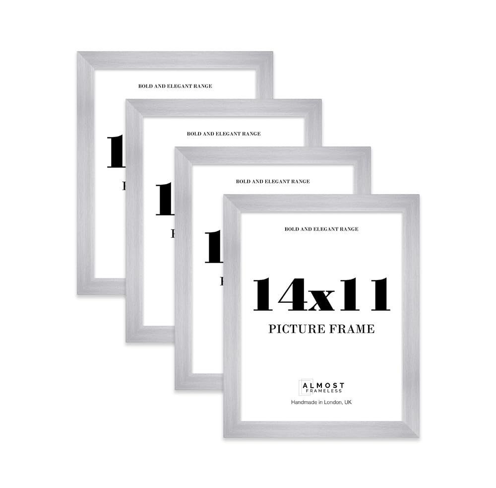14x11 Photo Frame, Display 14x11" Pictures (35.6 x 27.9cm) Picture Frame for wall Display - Silver - 4 Pack โ image 1