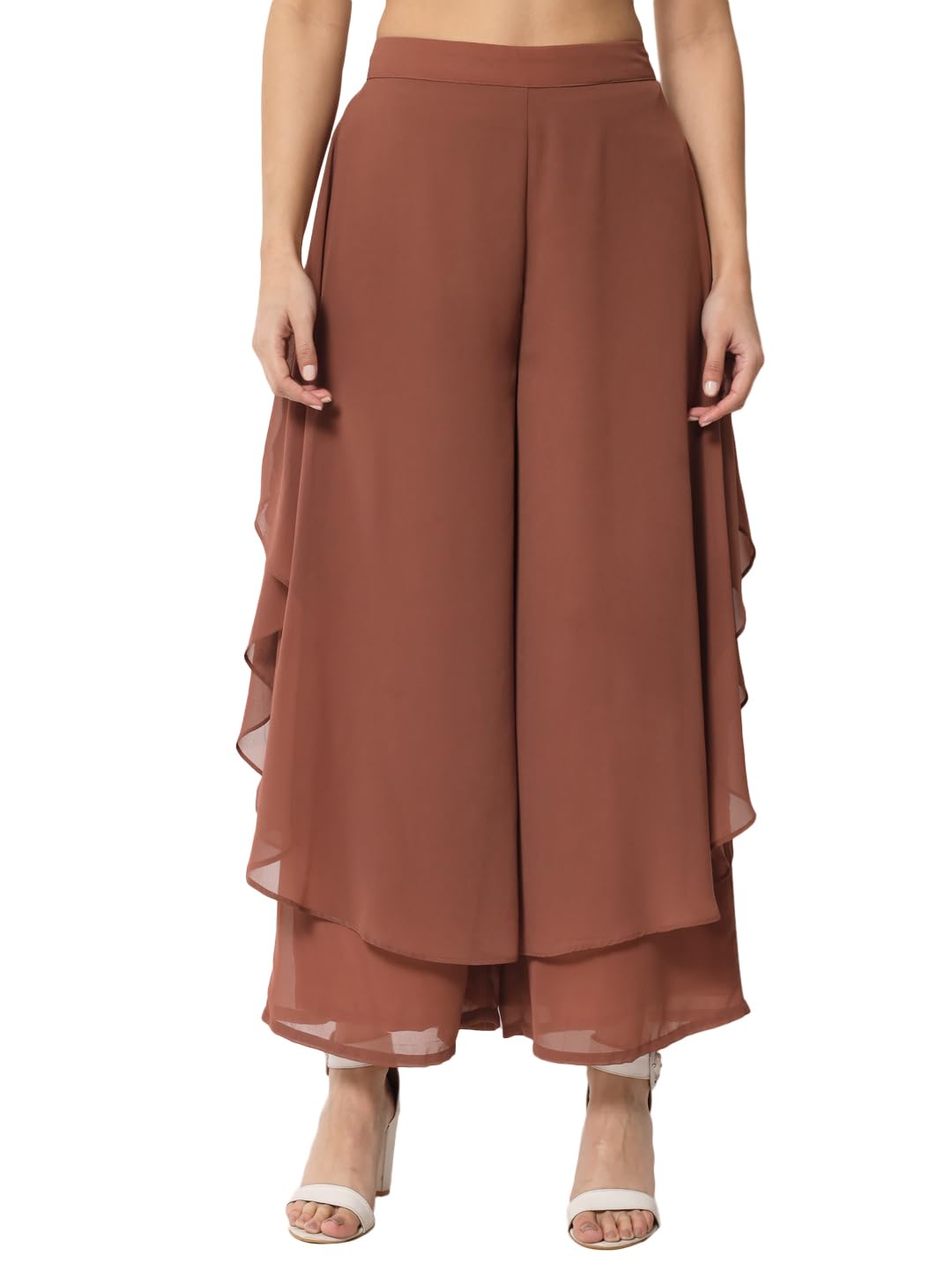 otira Women's Georgette Ankle Length Palazzo for Women (O2107BT-PNO-161-Solid(1))-picture-0