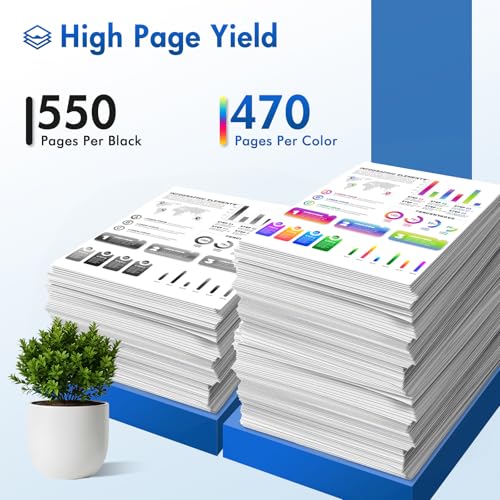 Image of Remanufactured Replacement for 202XL WF-2860 Ink Cartridges Multipack | Compatible for 202XL for Epson Printer WF-2860 WF2860 WF 2860 Expression Home XP-5100 XP5100 XP 5100 (4 Pack B /C /M /Y)