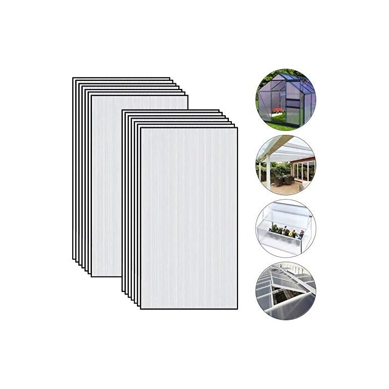 Set 10 Placas Policarbonato Alveolar Transparente con Protección UV