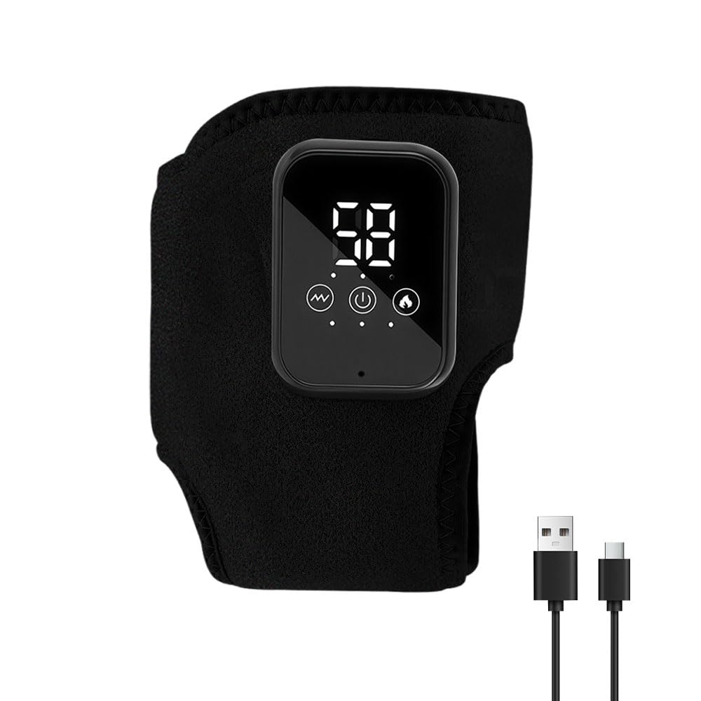 3 en 1 Masajeador de Pies, Tobillera Térmica Inalámbrica con 3 Modos, 3 Niveles de Calor, Inalámbrico Masajeador de Tobillo Alivia el Dolor de Pies y Promueve la Circulación Sanguínea (1 x Negro)