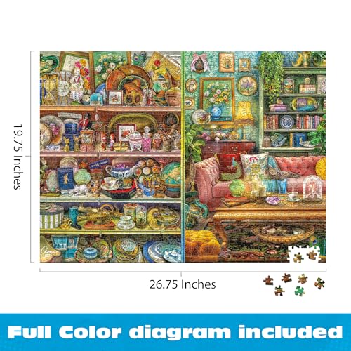 Rompecabezas Buffalo Games - Aimee Stewart Thrifted VS, 1000 piezas para adultos, arte de Aimee Stewart, fabricado en EE.UU., tablero reciclado, tamaño final 26,25 x 19,75 pulgadas, incluye póster a tamaño real, ideal como regalo miniatura 3