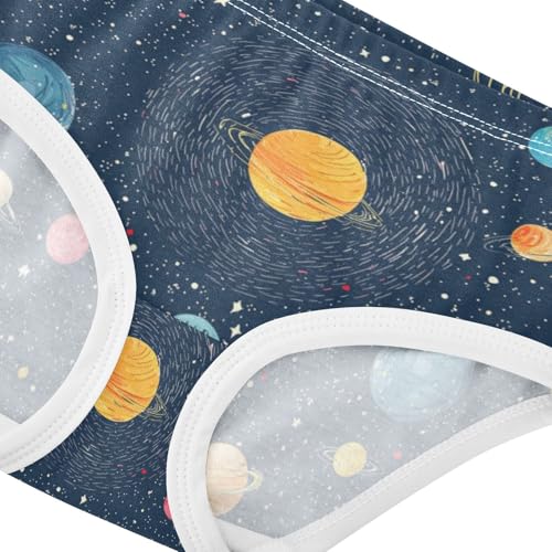 ZZKKO Universe Planet Girls Underwear Toddler Panties for Girls Comfort Brief Size 2T-8Y3