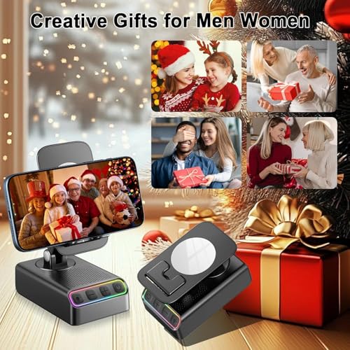 Hupoaf Adjustable Cell Phone Stand with Wireless Induction Bluetooth Speaker, HD Surround Sound for Home and Outdoors, Compatible with iPhone/iPad/Samsung Galaxy, Popular Gifts for Men Women Dad Mom by Hupoaf - Image 5