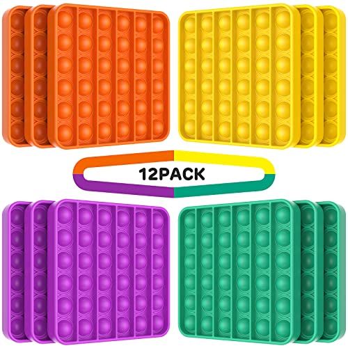 Soullife 12 Pack Fidget Toys,Push Pop Fidget Sensory Toys Set,Stress Relief Gifts For Kids & Adults,Pop Bulk & Party Favors Toddler Toys For Easter Gifts,Party Supplies,Classroom Prizes #TOP24