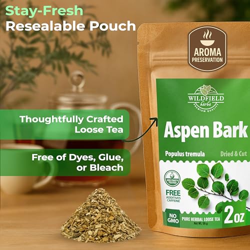 Image of 2 oz. Aspen Bark Herbal Tea (Populus tremula) - 56g Dried Aspen Bark Herb Tea Corteza de Alamo Temblon