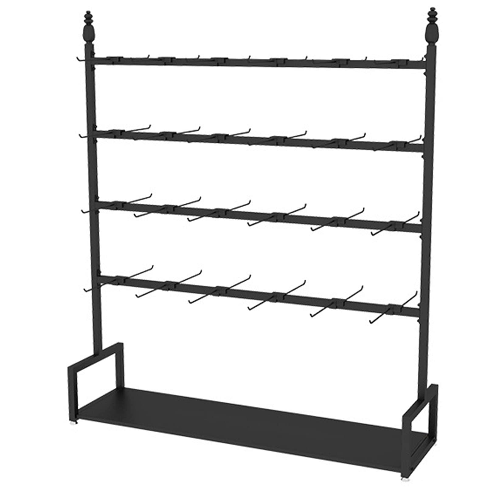 HADECOLL Clothes Rack - Double-Sided Garment Display Stand, Floor Hanger With Hooks For Accessories, Jewelry Holder, Bedroom Closet Organizer