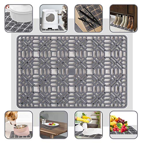 Large Sink Mat Dish Drying Drainer Mat Multipurpose Silicone Kitchen Draining Trivet Pad Protector Liner Heatproof and Antiskid