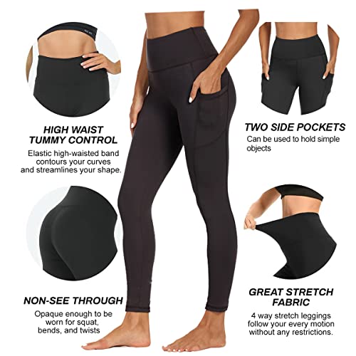 High Waisted Leggings For Women - Soft Athletic Tummy Control Pants For Running Cycling Yoga Workout - Reg & Plus Size Large-X-Large #TOP4