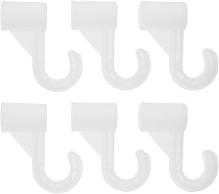 VOSAREA 6pcs Closet Rod Bracket: Adjustable Hanging Clothes Heavy Duty Wardrobe Rod Hook Closet Pole Holder Support for Bedroom Wardrobes