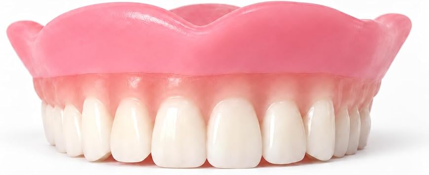 Heat and Fit  NowDenture  - Premium Immediate Upper Dentures - USA Made, Real Teeth, Custom Fit - No Impressions Needed for Fast Results at Home - Complete Kit with Sizing Trays - Large